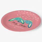 ツインバニーズベビーシャワーオンパステルピンクパーティー ペーパープレート (アングル)