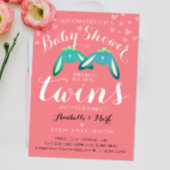 ツインバニーズベビーシャワーパステルカラーパーティーInvite 招待状