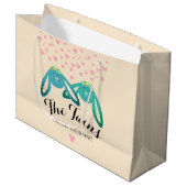 ツインバニーラブリーベビーシャワーライトイエローパーティー ラージペーパーバッグ (正面アングル)