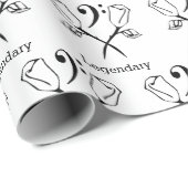 ツインバラとベースクレフ、 音符記号 ラッピングペーパー (ロールコーナー)