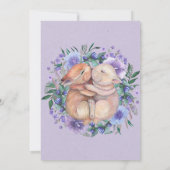 ツインバンニースパープルフローラ誕生日パーティー招待状 (裏面)