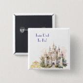 ツインパパが城と馬車に 缶バッジ (正面&裏面)