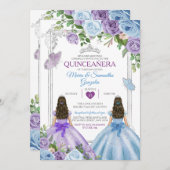 ツインパープルとブルーバタフライシルバーキンセアニラ 招待状 (正面/裏面)