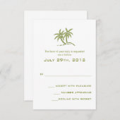 ツインパームツリーズグリーントロピカルビーチ結婚式 出欠カード (正面/裏面)