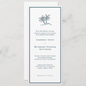 ツインパームツリーズトロピカルブルー結婚式招待状 招待状 (正面/裏面)