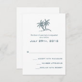 ツインパームツリーズブルートロピカルビーチ結婚式 出欠カード (正面/裏面)