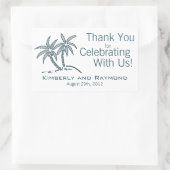 ツインパームツリーズブルートロピカル 長方形シール (バッグ)