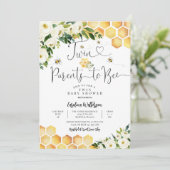 ツインビーの親へビー男女兼用ベイビーシャワー 招待状 (スタンド正面)