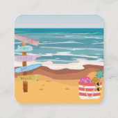 ツインビーチベビーシャワー招待状エンクロージャカード エンクロージャーカード (裏面)