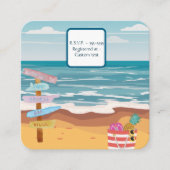 ツインビーチベビーシャワー招待状エンクロージャカード エンクロージャーカード (正面)