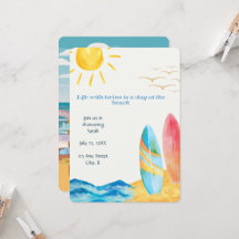 ツインビーチベビーシャワー招待状