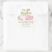 ツインピンクと金ゴールドカボチャ赤ちゃんシャワー ラウンドシール (バッグ)