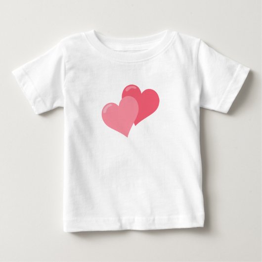 ツインピンクハート ベビーTシャツ (正面)