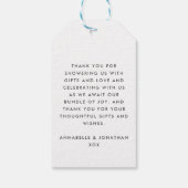 ツインピンクモダンブルースタイリッシュタイポグラフィ感謝してい ギフトタグ (裏面)