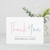 ツインピンクモダンブルー感謝していタイポグラフィスタイリッシュユー 招待状 (スタンド正面)