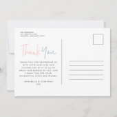 ツインピンクモダンブルー感謝していタイポグラフィスタイリッシュユー 招待状 (裏面)