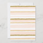 ツインピンク金ゴールドグリッターシンプルベビーガールシャワー 招待状 (裏面)