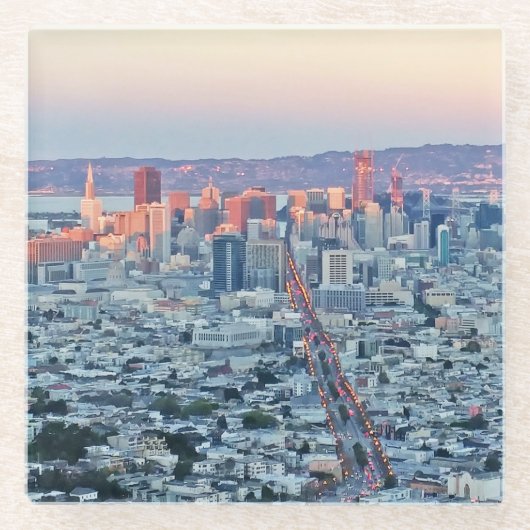 ツインピークスサンフランシスコ ガラスコースター (正面)