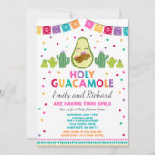 ツインフィエスタベイビーシャワー招待状ホリーグアカモール 招待状 (正面)