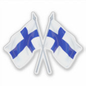 ツインフィンランド国旗 シール (正面)