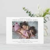 ツインフォト誕生 案内状 (スタンド正面)