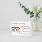 ツインフクロウ赤ちゃんシャワーブック挿入依頼カード エンクロージャーカード (スタンド正面)