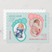 ツインフットプリントベビーの発表 案内状 (正面/裏面)
