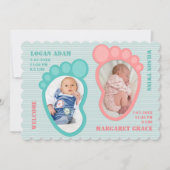 ツインフットプリントベビーの発表 案内状 (正面)