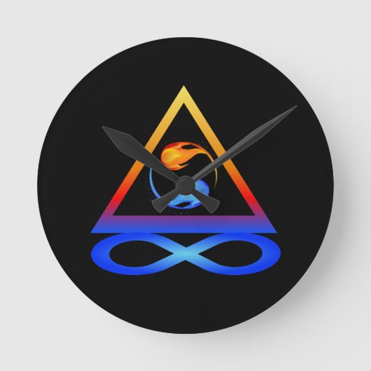 ツインフレームのシンボル – ラウンド壁時計 (正面)