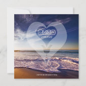 ツインフレーム先ビーチ結婚式招待状 セーブザデート (裏面)