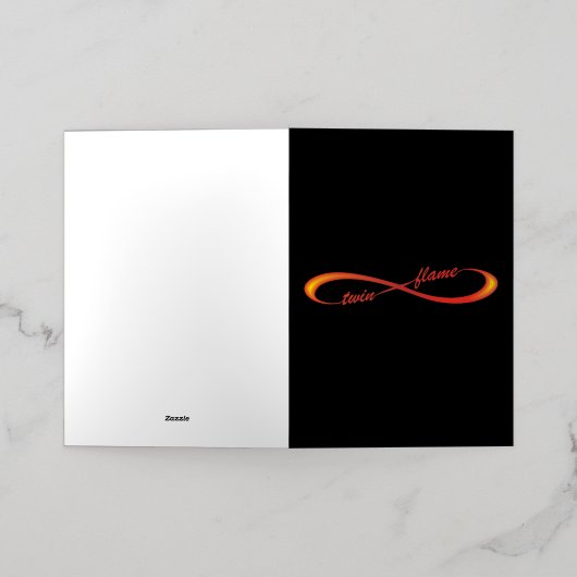 ツインフレーム無限大シンボル 箔グリーティングカード (外側レイダウン)