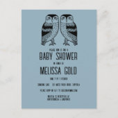 ツインフールズカワイイシンプルチューシック赤ちゃんシャワーカスタム インビテーションポストカード (正面)