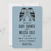 ツインフールズカワイイシンプルチューシック赤ちゃんシャワーカスタム 招待状 (正面)