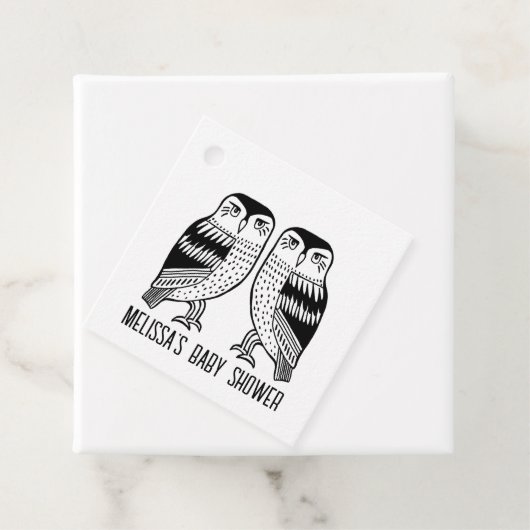 ツインフールズキュートシンプルクラフトカスタムベビーシャワー フェイバータグ (インサイチュ)