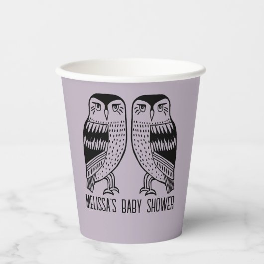 ツインフールズキュートシンプルシックカスタムベビーシャワー 紙コップ (正面)