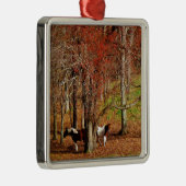 ツインブラウンとホワイトホース メタルオーナメント (右)