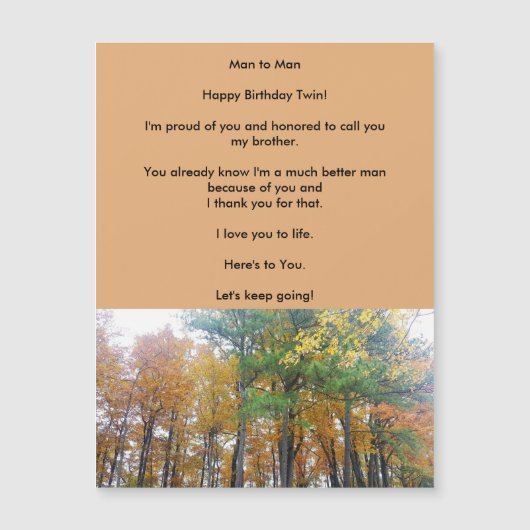 ツインブラザーズ愛誕生日磁気挨拶カード (正面)