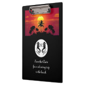 ツインブラックシーホースのシルエットモノグラム写真 クリップボード (左)