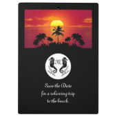 ツインブラックシーホースのシルエットモノグラム写真 クリップボード (裏面)