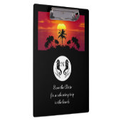 ツインブラックシーホースのシルエットモノグラム写真 クリップボード (右)