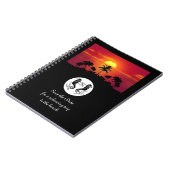 ツインブラックシーホースのシルエットモノグラム写真 ノートブック (左側)