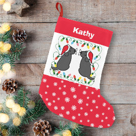 ツインブラックラブラドールサンタス スモールクリスマスストッキング