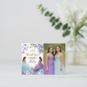 ツインブルーとパープルのバラプリンセスキンセアニラ エンクロージャーカード (スタンド正面)