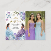 ツインブルーとパープルのバラプリンセスキンセアニラ エンクロージャーカード (正面)