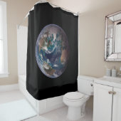 ツインブルーのビー玉 – 西 – 惑星の地球 シャワーカーテン (インサイチュ)