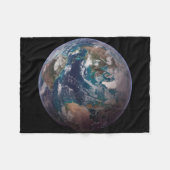 ツインブルーのビー玉 – 西 – 惑星の地球 フリースブランケット (正面(横))