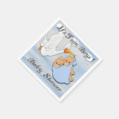 ツインブロンドボーイズ – ストークベイビーシャワー紙ナプキンス スタンダードカクテルナプキン (角)