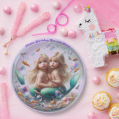 ツインブロンドリトルメルメイドバブル ペーパープレート (パーティー)