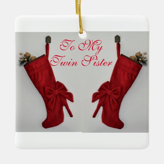 ツインブーツと双子の姉妹の願い セラミックオーナメント (正面)