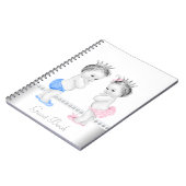 ツインプリンスとプリンセスベビーシャワーゲストブック ノートブック (左側)